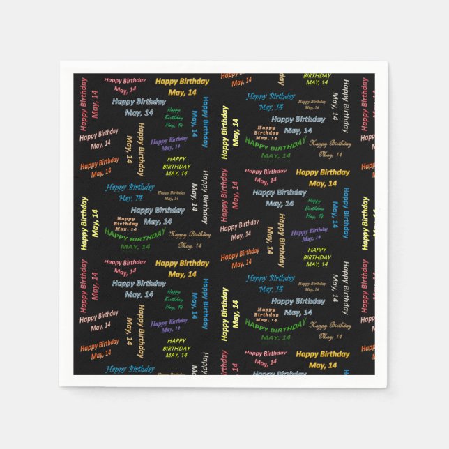 Serviette En Papier Papier serviettes mai, 14 Anniversaire (Devant)