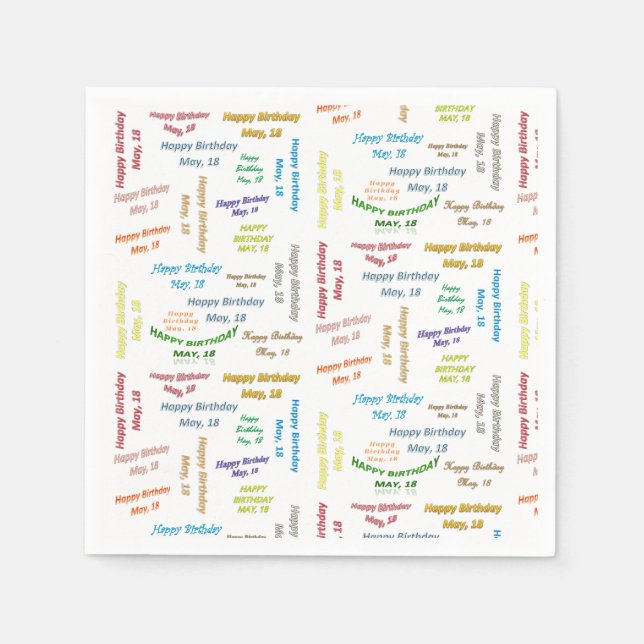 Serviette En Papier Papier serviettes mai, 18 Anniversaire (Devant)