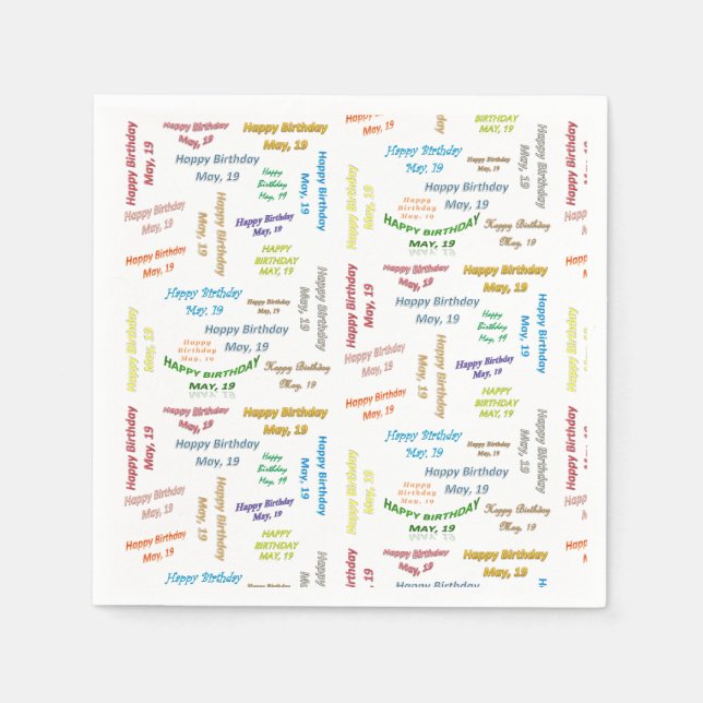 Serviette En Papier Papier serviettes mai, 19 Anniversaire (Devant)