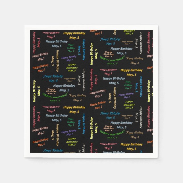 Serviette En Papier Papier serviettes mai, 5 Anniversaire (Devant)