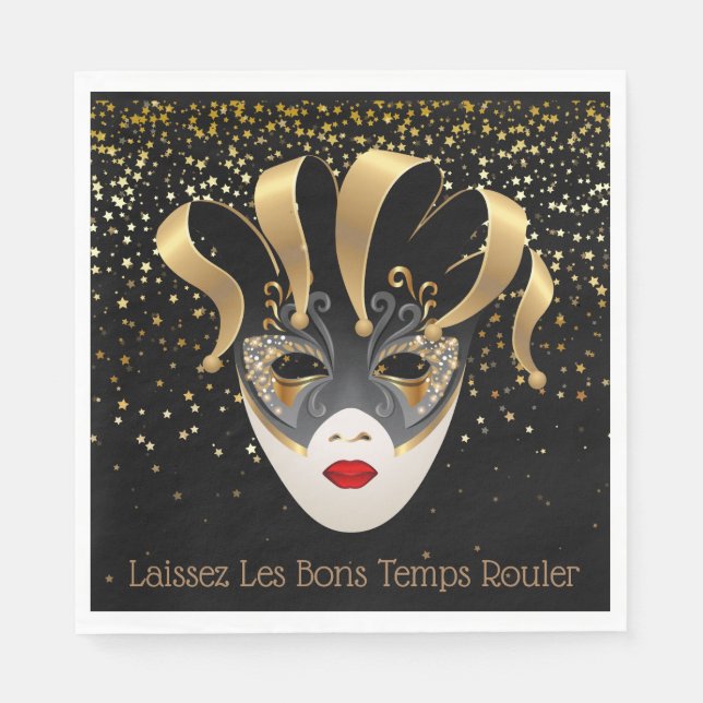 Serviette En Papier Papier serviettes Mardi Gras-Laissez rouler les bo (Devant)