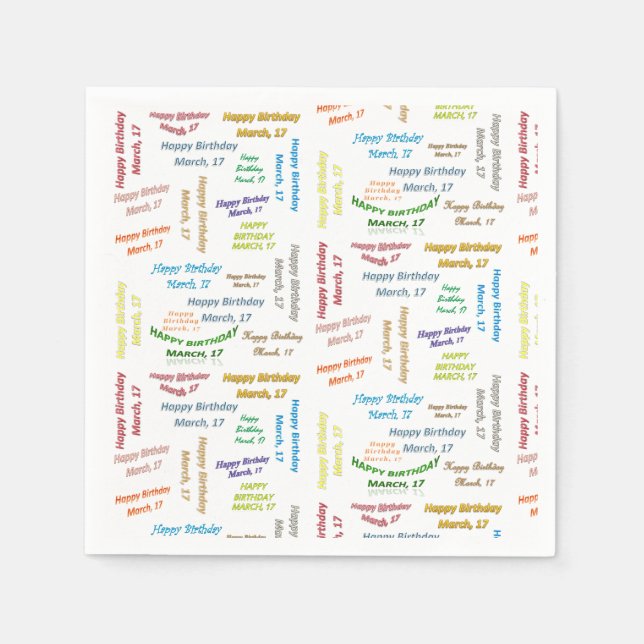 Serviette En Papier Papier serviettes Mars, 17 Anniversaire (Devant)