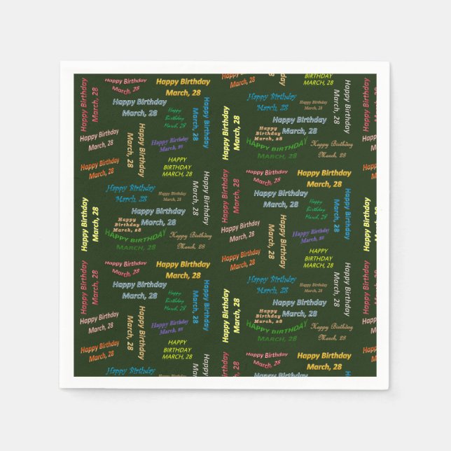 Serviette En Papier Papier serviettes Mars, 28 Anniversaire (Devant)