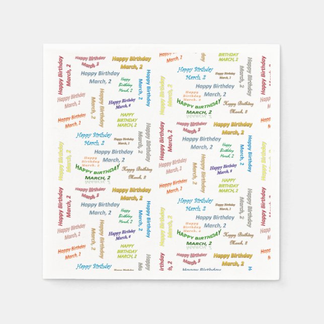 Serviette En Papier Papier serviettes Mars, 2 Anniversaire (Devant)