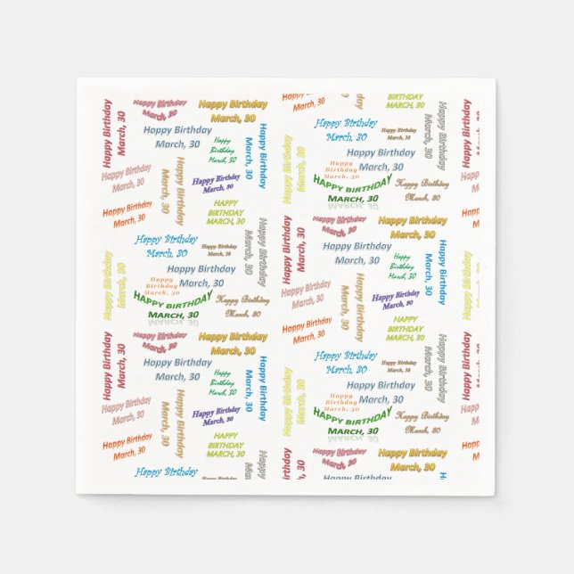 Serviette En Papier Papier serviettes mars, 30 anniversaire (Devant)