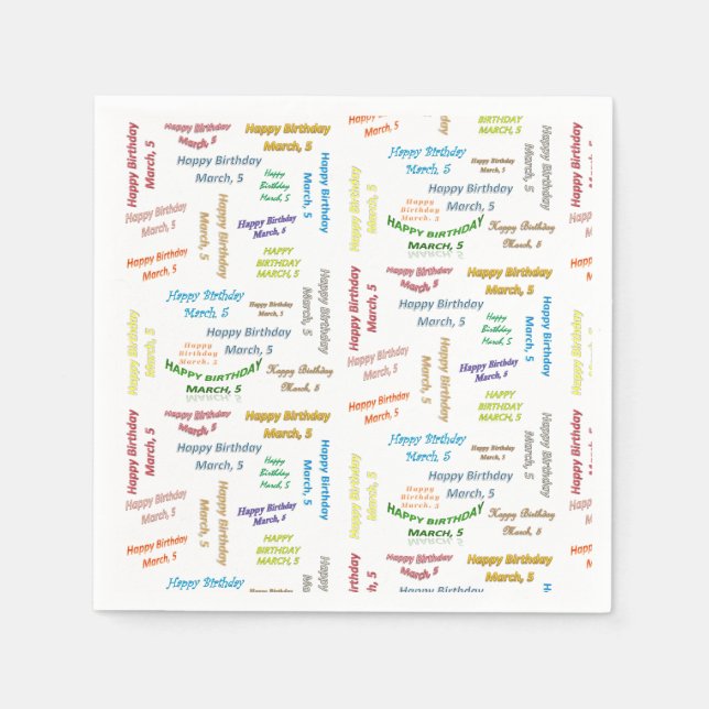 Serviette En Papier Papier serviettes Mars, 5 Anniversaire (Devant)