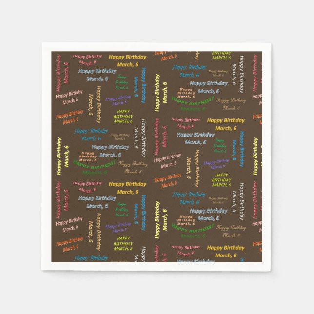 Serviette En Papier Papier serviettes Mars, 6 Anniversaire (Devant)