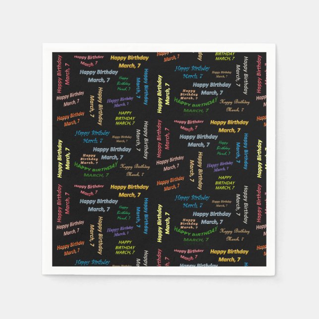 Serviette En Papier Papier serviettes Mars, 7 Anniversaire (Devant)