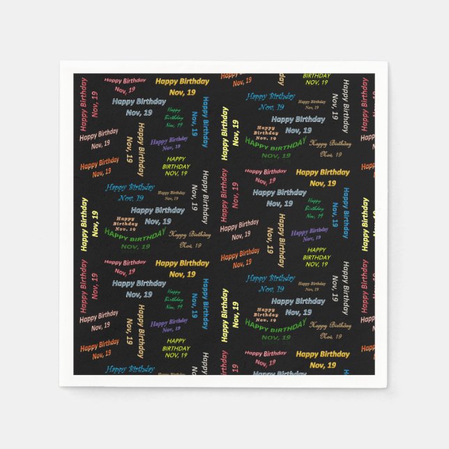 Serviette En Papier Papier serviettes Novembre, 19 Anniversaire (Devant)