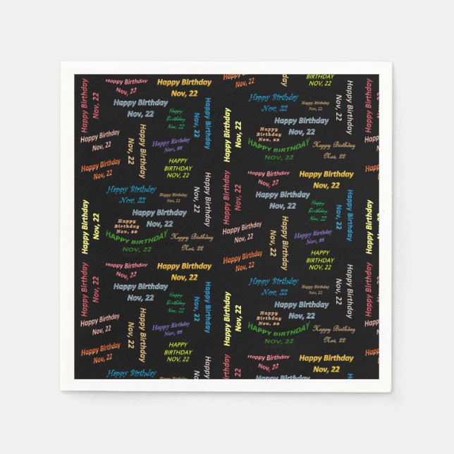 Serviette En Papier Papier serviettes Novembre, 22 Anniversaire (Devant)