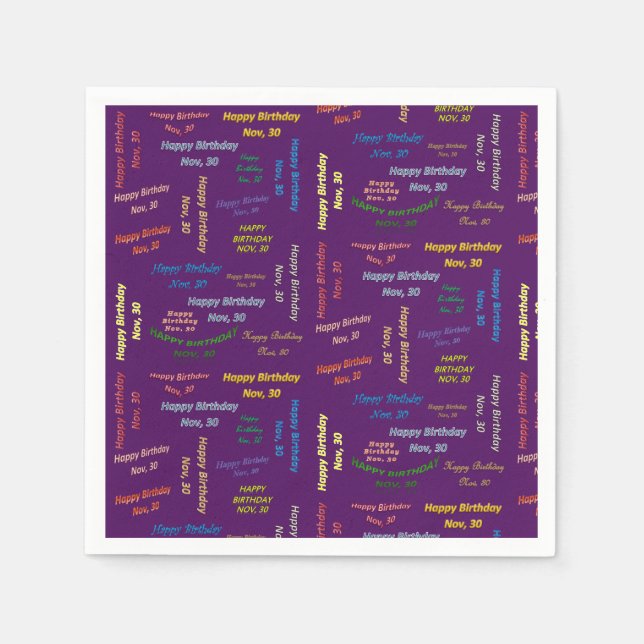 Serviette En Papier Papier serviettes Novembre, 30 Anniversaire (Devant)