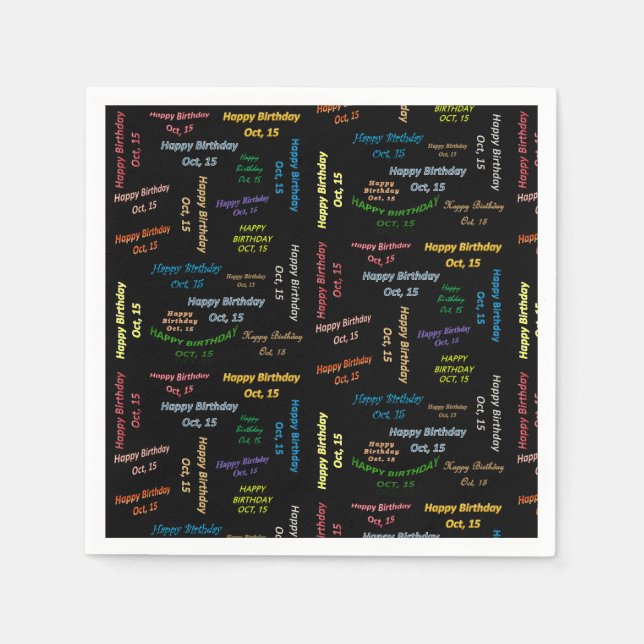 Serviette En Papier Papier serviettes Octobre, 15 Anniversaire (Devant)