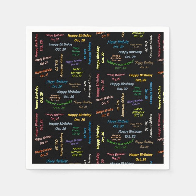 Serviette En Papier Papier serviettes Octobre, 20 Anniversaire (Devant)