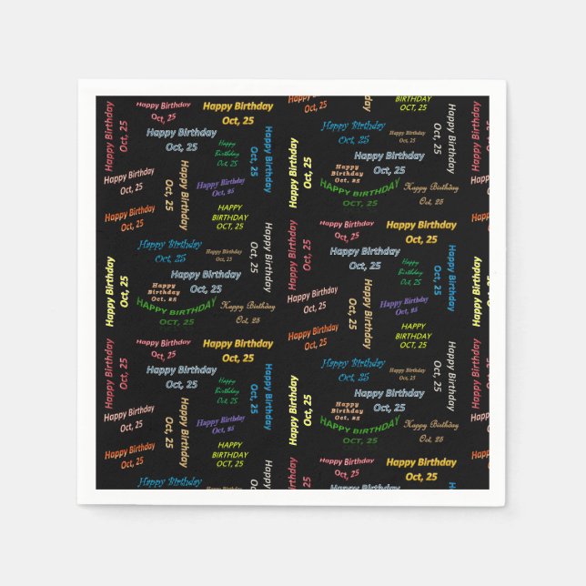 Serviette En Papier Papier serviettes Octobre, 25 Anniversaire (Devant)