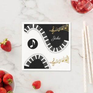 Serviette En Papier Papier serviettes, Piano Blanc Black Gold Notes mu