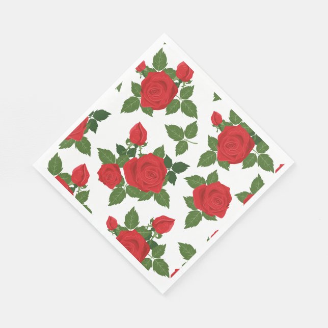 Serviette En Papier Papier serviettes-Roses rouges (Coin)