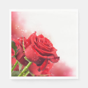 Serviette En Papier Papier serviettes-Roses rouges