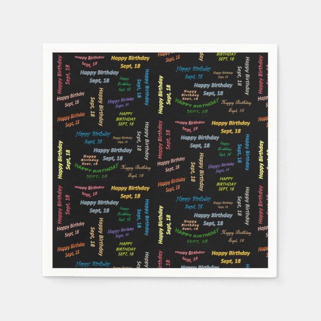 Serviette En Papier Papier serviettes Septembre, 18 Anniversaire (Devant)