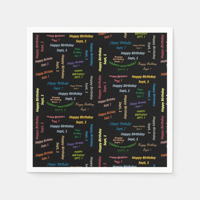 Serviette En Papier Papier serviettes septembre, 1er anniversaire (Devant)