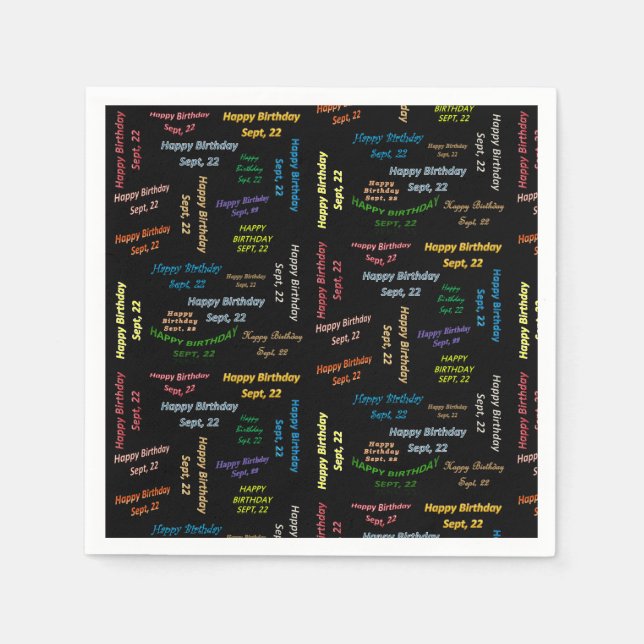 Serviette En Papier Papier serviettes Septembre, 22 Anniversaire (Devant)