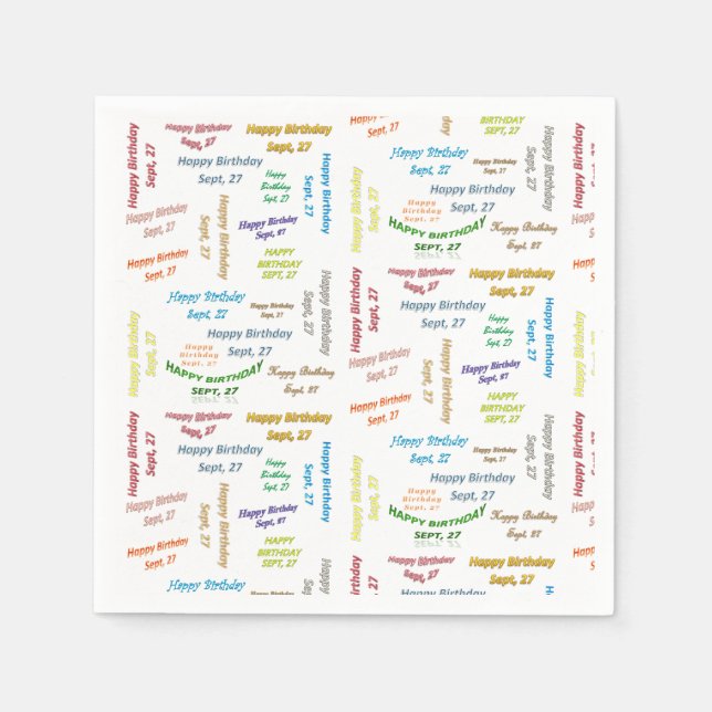 Serviette En Papier Papier serviettes Septembre, 27 Anniversaire (Devant)