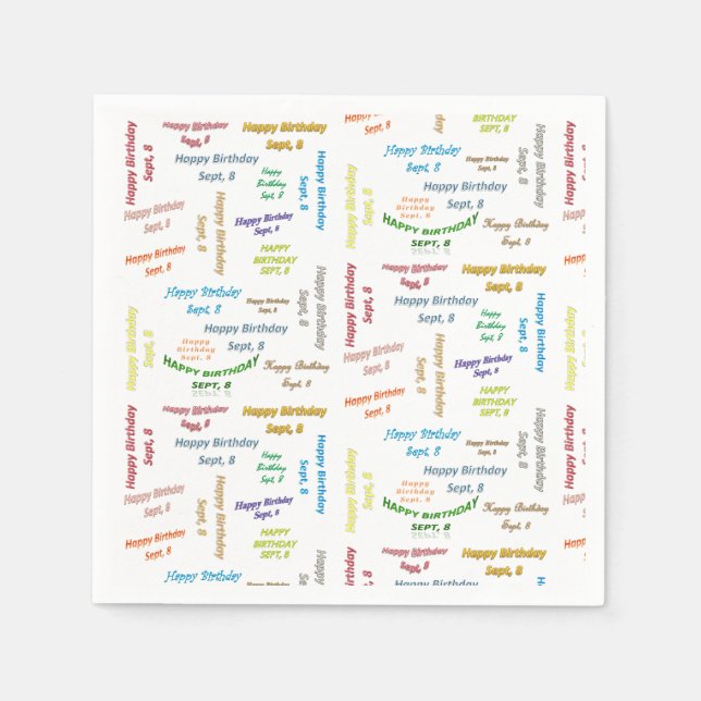 Serviette En Papier Papier serviettes Septembre, 8 Anniversaire (Devant)