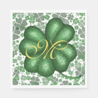 Serviette En Papier Papier Shamrock Monogramme
