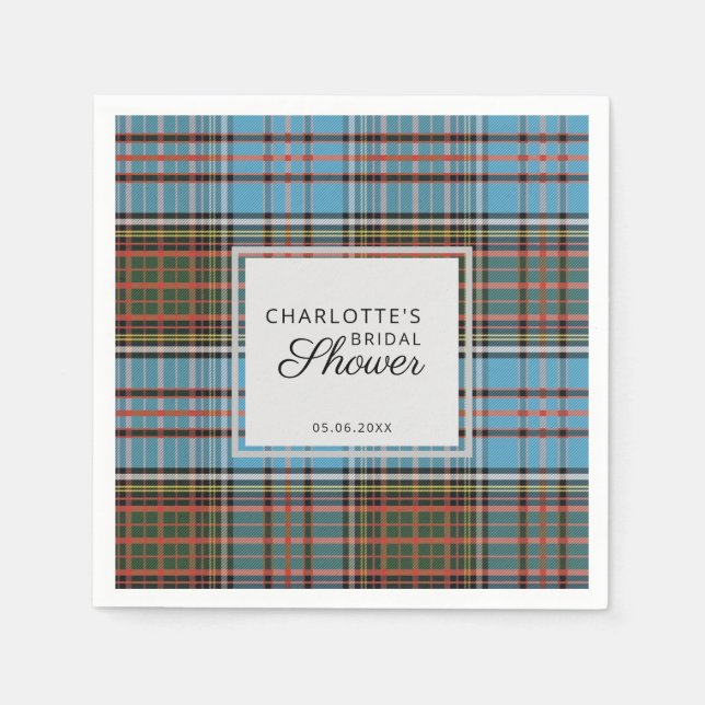 Serviette En Papier Papier Tartan Fête des mariées Clan Anderson (Devant)