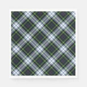 Serviette En Papier Papier Tartan Vert blanc Clan Rustique Plaid Gordo
