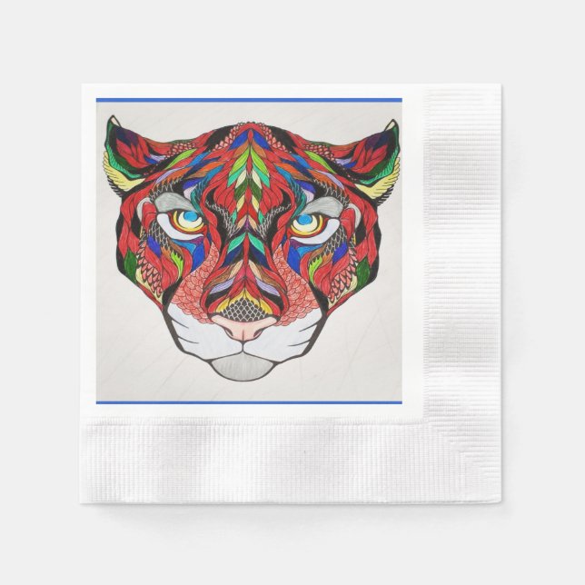 Serviette En Papier Papier tigre Napkin (Devant)