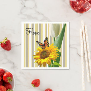 Serviette En Papier Papier Tulipe blanc Tulipe de tournesol