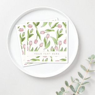 Serviette En Papier Papier Tulipe rose moderne personnalisé