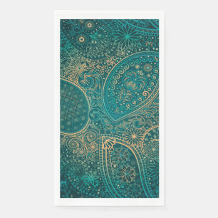 Serviette En Papier Papier turquoise ethnique Napkin