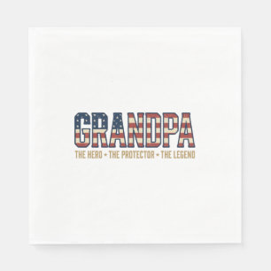 Serviette En Papier Papier Vectoriel Légende Protecteur Héros Grand-pè