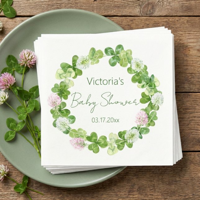 Serviette En Papier Papier vert de verdure en fleurs Napkin (Créateur téléchargé)