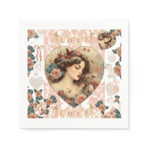 Papier vintage Valentine Party Napkin