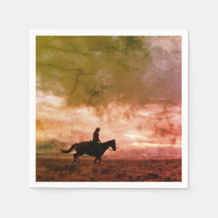Serviette En Papier Papier Vintage Western Cowboy