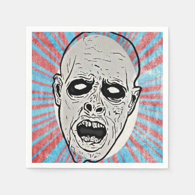 Serviette En Papier Papier visage Zombie Napkin (Devant)