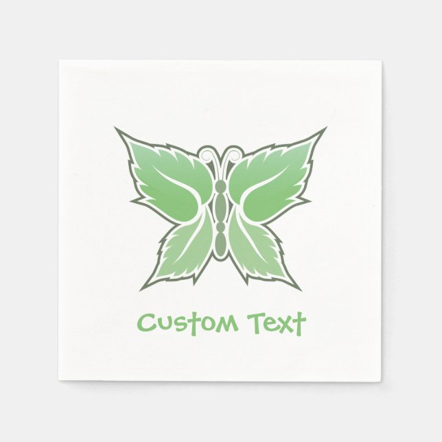 Serviette En Papier Papillon à menthe (Devant)