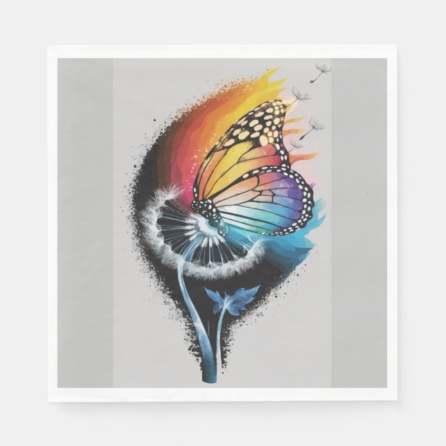 Serviette En Papier Papillon Dandelion (Devant)