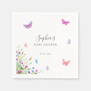 Serviette En Papier Papillon floral rose pourpre nature thème