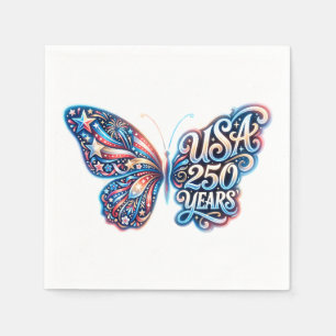 Serviette En Papier Papillon pour le 250e anniversaire des États-Unis