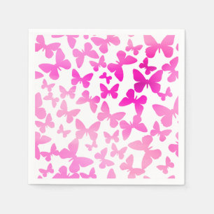 Serviette En Papier Papillon (rose)