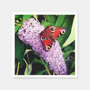 Serviette En Papier Papillon rouge