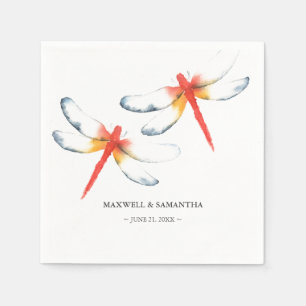 Serviette En Papier Papillon rouge Mariage personnalisées