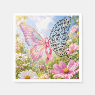 Serviette En Papier Papillon Ruban Rose dans un Jardin d'Été