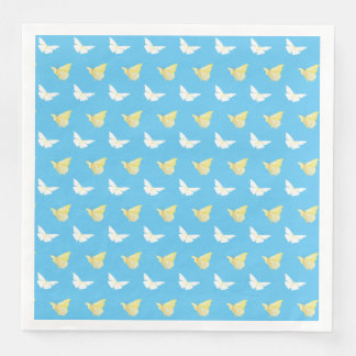 Serviette En Papier Papillons blancs et jaunes clairs Flying Blue