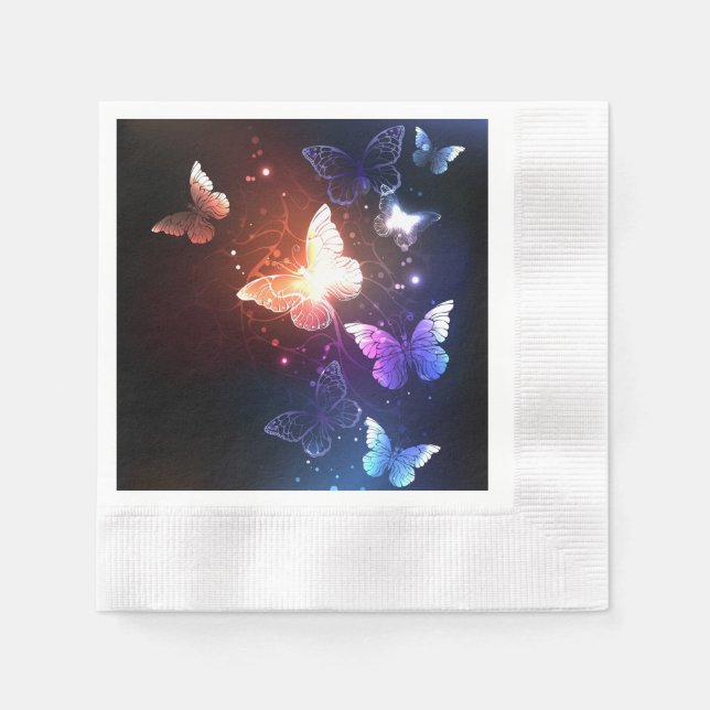 Serviette En Papier Papillons de nuit lumineux (Devant)