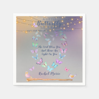 Serviette En Papier Papillons Élégants Oiseaux de coeur
