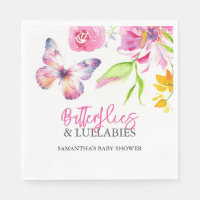 Papillons et berceuses Baby shower Aquarelle